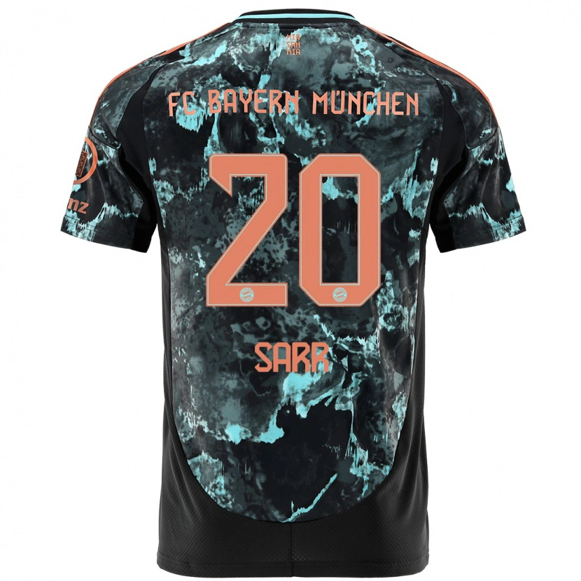 Danxen Kinder Bouna Sarr #20 Schwarz Auswärtstrikot Trikot 2024/25 T-Shirt