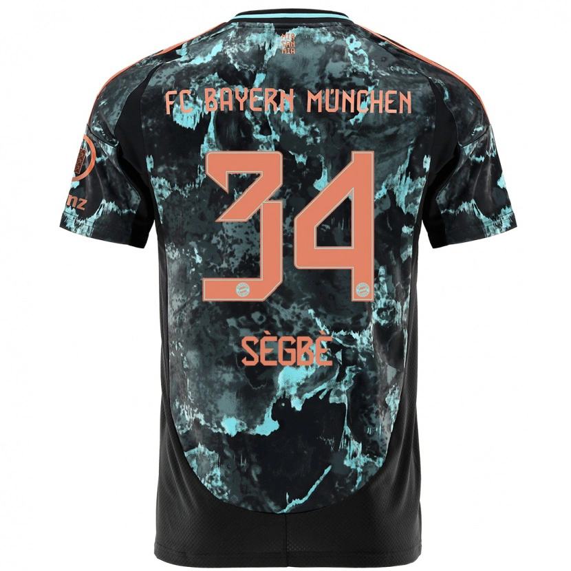 Danxen Kinder Désiré Sègbè #34 Schwarz Auswärtstrikot Trikot 2024/25 T-Shirt