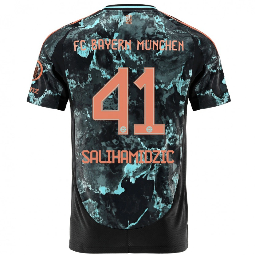 Danxen Kinder Nick Salihamidzic #41 Schwarz Auswärtstrikot Trikot 2024/25 T-Shirt