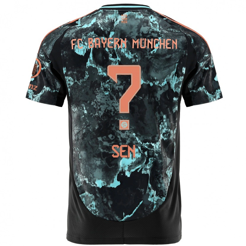 Danxen Kinder Salih Sen #0 Schwarz Auswärtstrikot Trikot 2024/25 T-Shirt