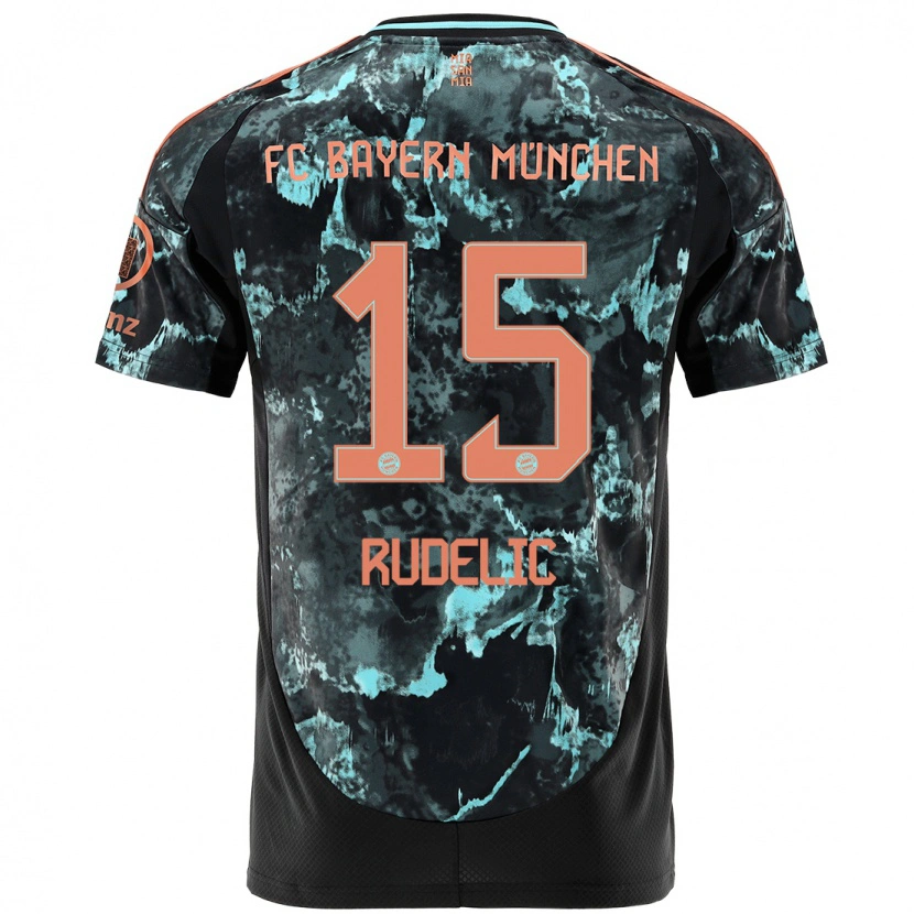 Danxen Kinder Ivana Rudelic #15 Schwarz Auswärtstrikot Trikot 2024/25 T-Shirt