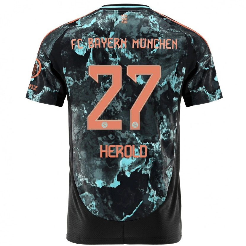 Danxen Kinder David Herold #27 Schwarz Auswärtstrikot Trikot 2024/25 T-Shirt