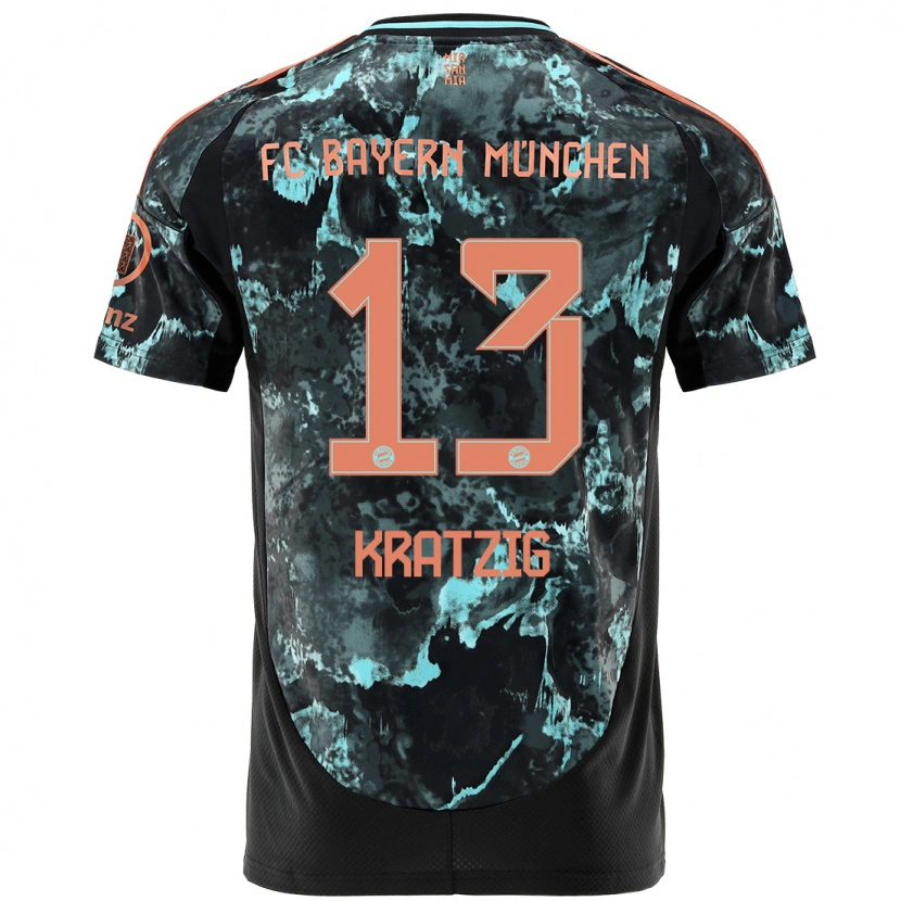 Danxen Kinder Frans Kratzig #13 Schwarz Auswärtstrikot Trikot 2024/25 T-Shirt