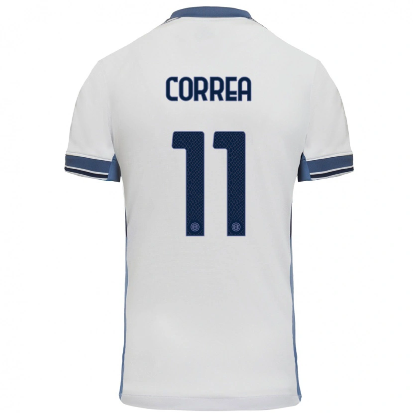 Danxen Kinder Joaquín Correa #11 Weißgrau Auswärtstrikot Trikot 2024/25 T-Shirt