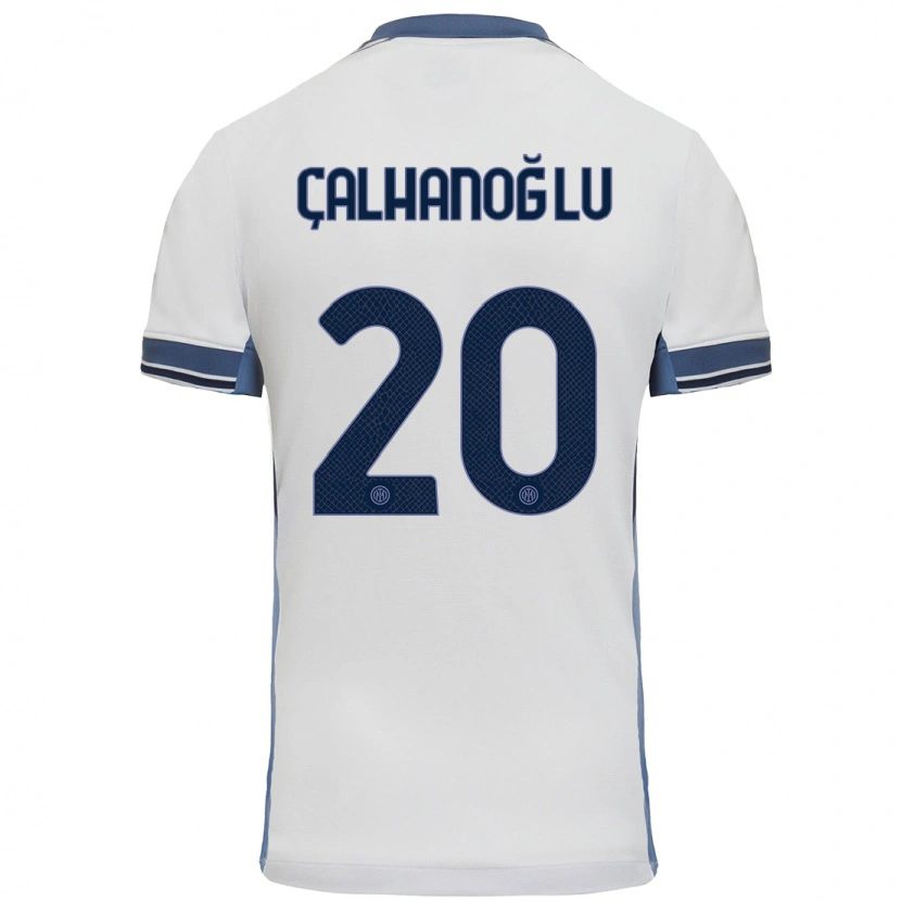 Danxen Kinder Hakan Çalhanoğlu #20 Weißgrau Auswärtstrikot Trikot 2024/25 T-Shirt