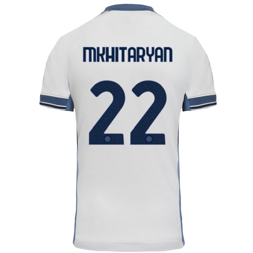 Danxen Kinder Henrikh Mkhitaryan #22 Weißgrau Auswärtstrikot Trikot 2024/25 T-Shirt