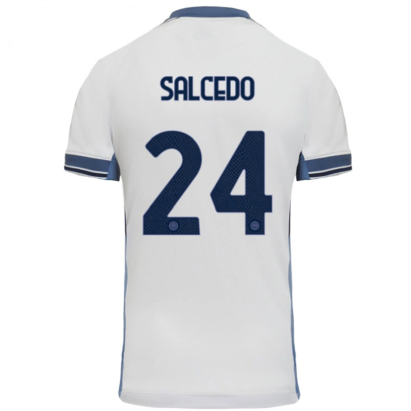 Danxen Kinder Eddie Salcedo #24 Weißgrau Auswärtstrikot Trikot 2024/25 T-Shirt