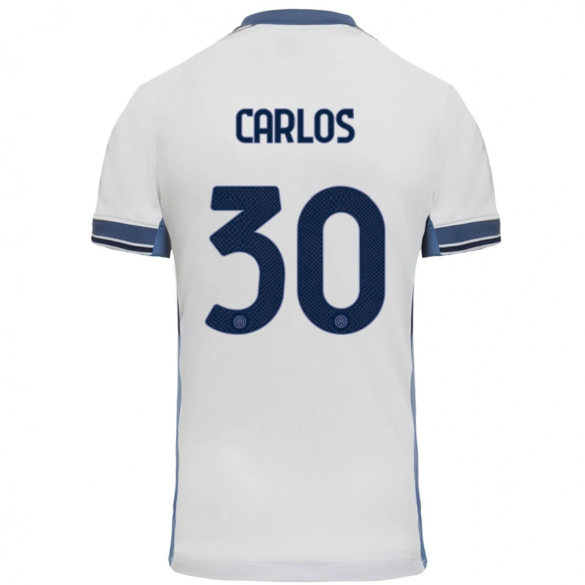 Danxen Kinder Carlos Augusto #30 Weißgrau Auswärtstrikot Trikot 2024/25 T-Shirt