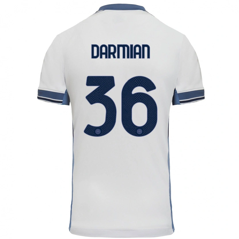 Danxen Kinder Matteo Darmian #36 Weißgrau Auswärtstrikot Trikot 2024/25 T-Shirt