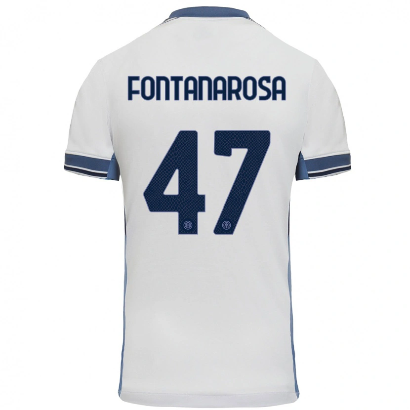 Danxen Kinder Alessandro Fontanarosa #47 Weißgrau Auswärtstrikot Trikot 2024/25 T-Shirt