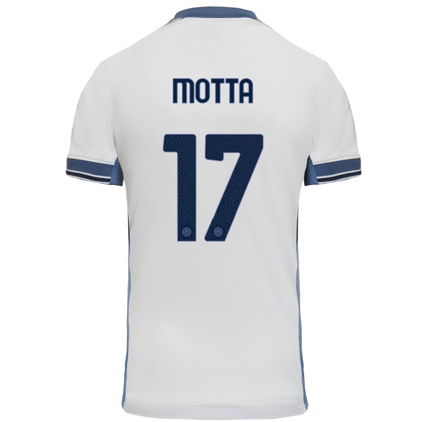 Danxen Kinder Matteo Motta #17 Weißgrau Auswärtstrikot Trikot 2024/25 T-Shirt