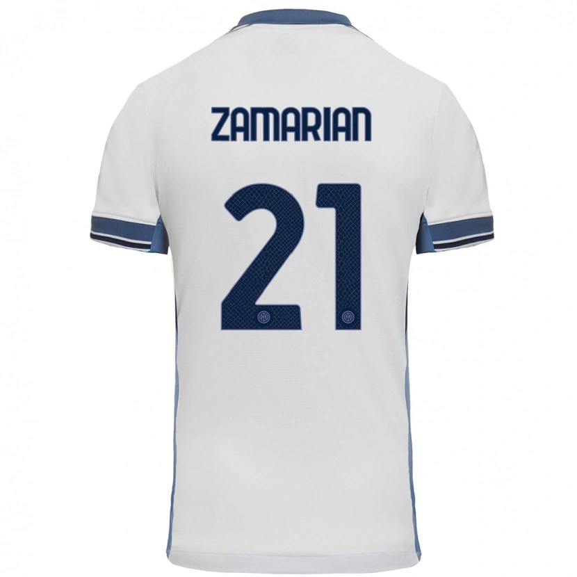 Danxen Kinder Matteo Zamarian #21 Weißgrau Auswärtstrikot Trikot 2024/25 T-Shirt