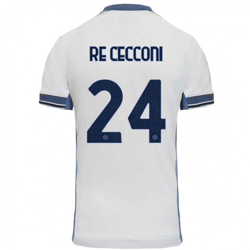 Danxen Kinder Gabriele Re Cecconi #24 Weißgrau Auswärtstrikot Trikot 2024/25 T-Shirt