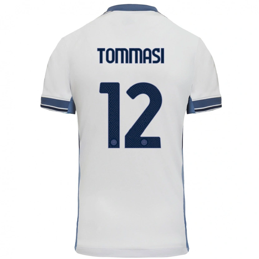 Danxen Kinder Francesco Tommasi #12 Weißgrau Auswärtstrikot Trikot 2024/25 T-Shirt