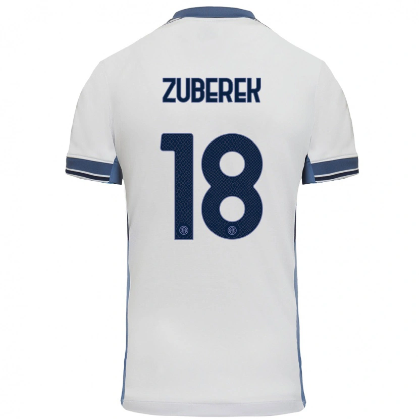 Danxen Kinder Jan Zuberek #18 Weißgrau Auswärtstrikot Trikot 2024/25 T-Shirt