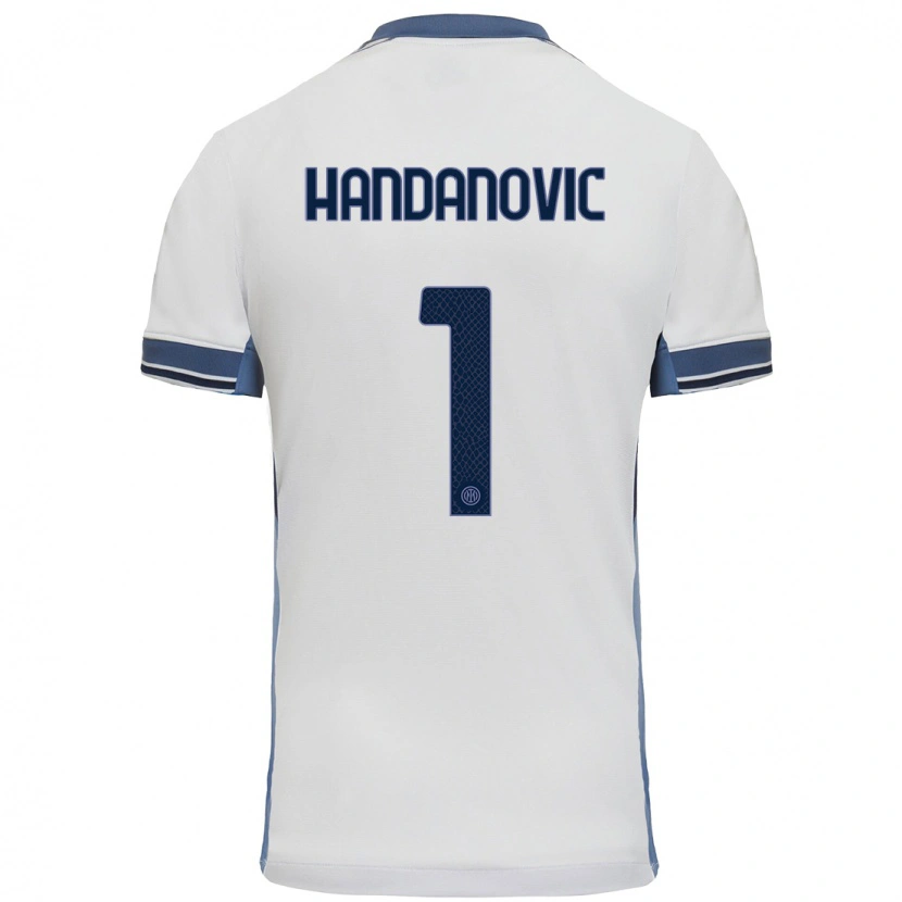 Danxen Kinder Samir Handanovic #1 Weißgrau Auswärtstrikot Trikot 2024/25 T-Shirt