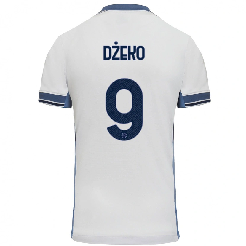 Danxen Kinder Edin Dzeko #9 Weißgrau Auswärtstrikot Trikot 2024/25 T-Shirt