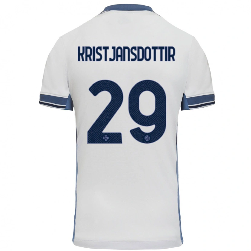 Danxen Kinder Anna Bjork Kristjansdottir #29 Weißgrau Auswärtstrikot Trikot 2024/25 T-Shirt