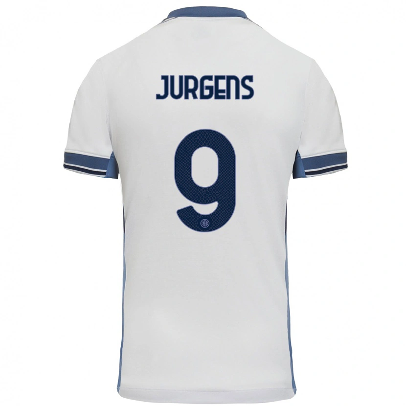 Danxen Kinder Oliver Jurgens #9 Weißgrau Auswärtstrikot Trikot 2024/25 T-Shirt