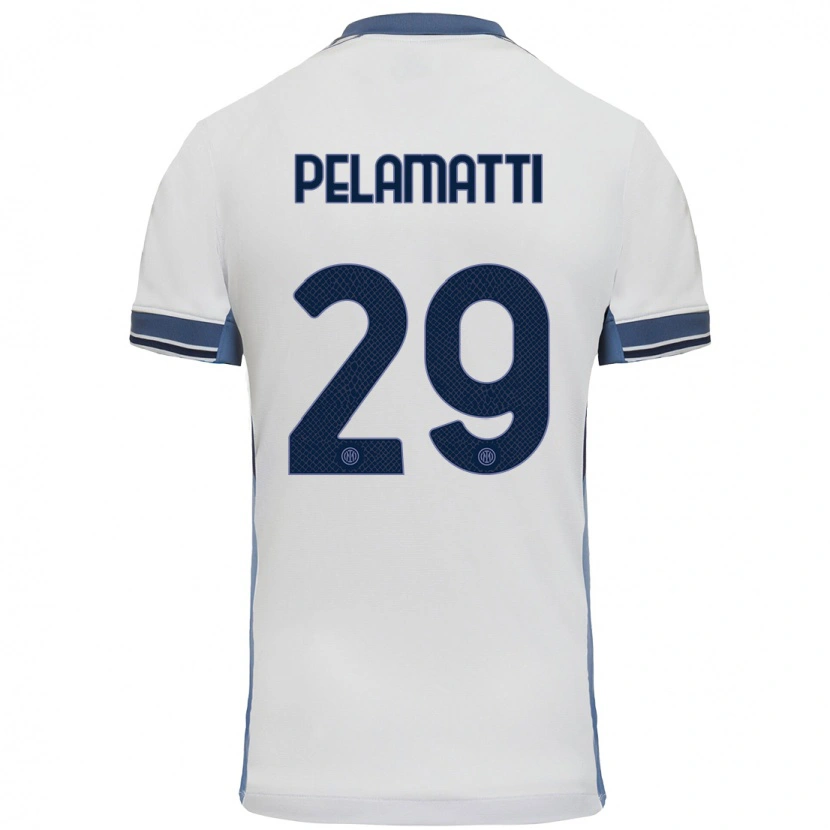 Danxen Kinder Andrea Pelamatti #29 Weißgrau Auswärtstrikot Trikot 2024/25 T-Shirt