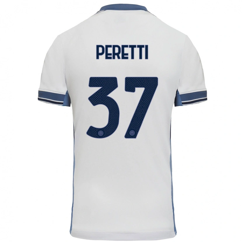 Danxen Kinder Lorenzo Peretti #37 Weißgrau Auswärtstrikot Trikot 2024/25 T-Shirt