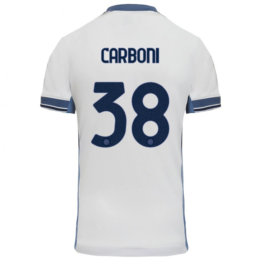 Danxen Kinder Valentin Carboni #38 Weißgrau Auswärtstrikot Trikot 2024/25 T-Shirt