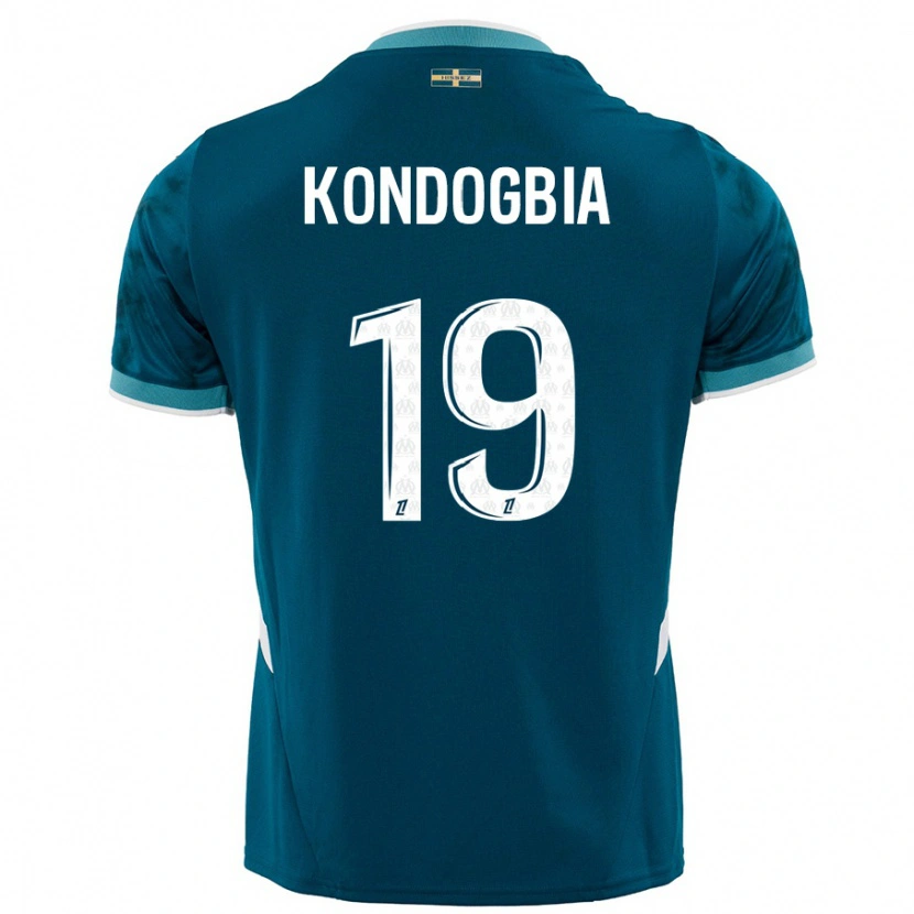 Danxen Kinder Geoffrey Kondogbia #19 Türkisblau Auswärtstrikot Trikot 2024/25 T-Shirt