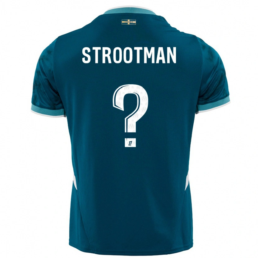 Danxen Kinder Kevin Strootman #0 Türkisblau Auswärtstrikot Trikot 2024/25 T-Shirt