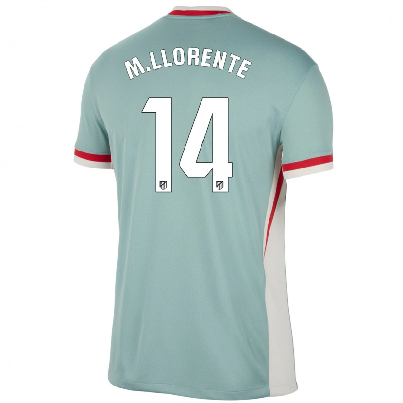 Danxen Kinder Marcos Llorente #14 Hellbeige Blau Auswärtstrikot Trikot 2024/25 T-Shirt