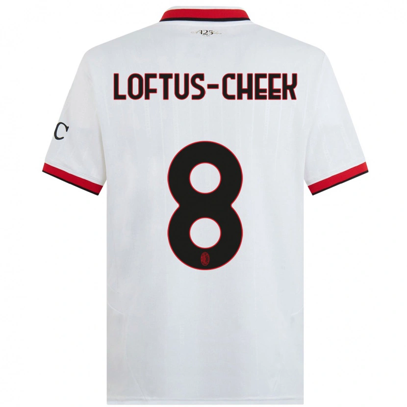 Danxen Kinder Ruben Loftus-Cheek #8 Weiß Schwarz Rot Auswärtstrikot Trikot 2024/25 T-Shirt