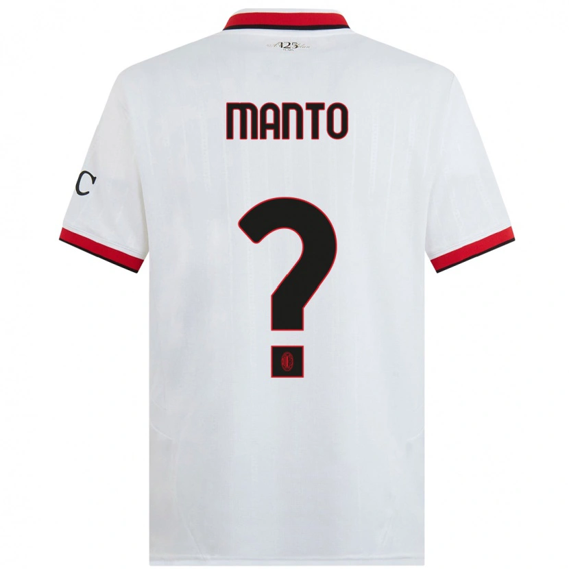 Danxen Kinder Gaetano Manto #0 Weiß Schwarz Rot Auswärtstrikot Trikot 2024/25 T-Shirt