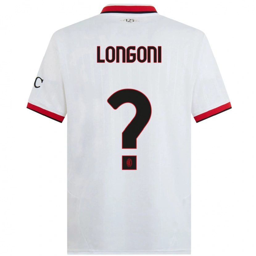 Danxen Kinder Alessandro Longoni #0 Weiß Schwarz Rot Auswärtstrikot Trikot 2024/25 T-Shirt