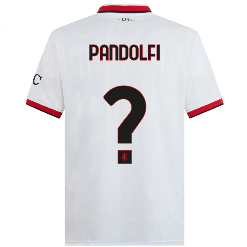 Danxen Kinder Fabio Pandolfi #0 Weiß Schwarz Rot Auswärtstrikot Trikot 2024/25 T-Shirt