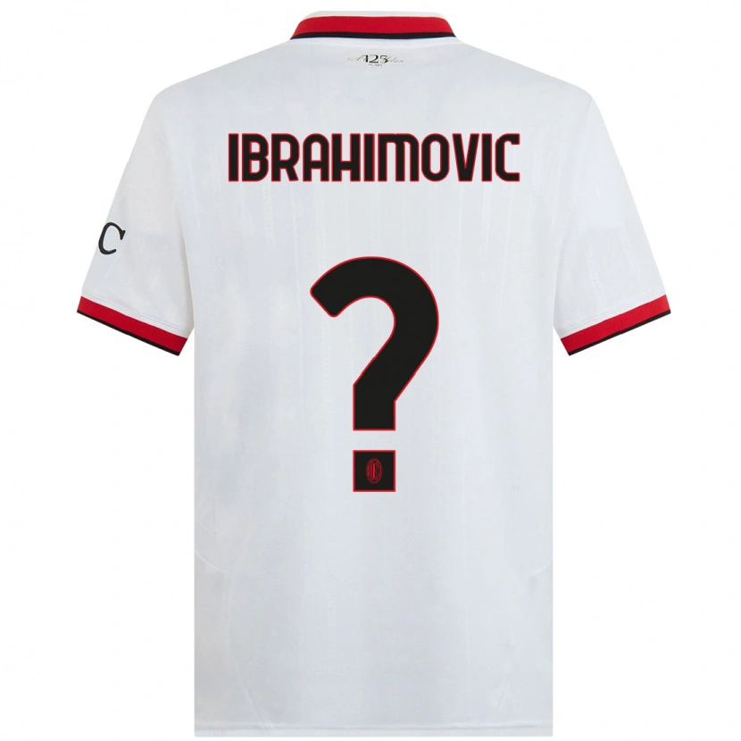 Danxen Kinder Vincent Ibrahimovic #0 Weiß Schwarz Rot Auswärtstrikot Trikot 2024/25 T-Shirt