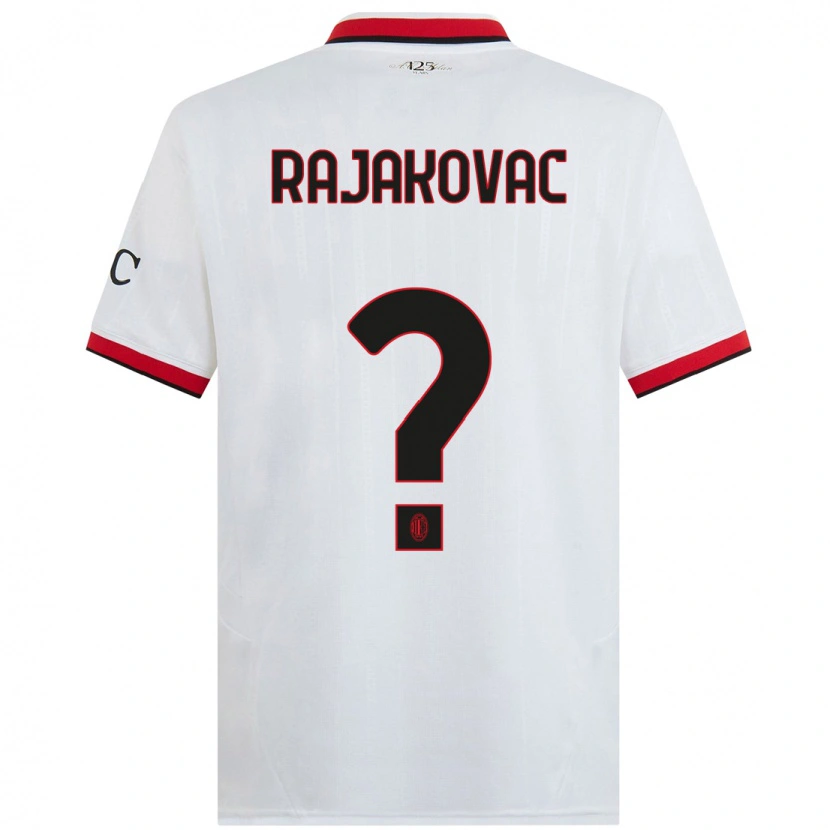 Danxen Kinder Mihajlo Rajakovac #0 Weiß Schwarz Rot Auswärtstrikot Trikot 2024/25 T-Shirt