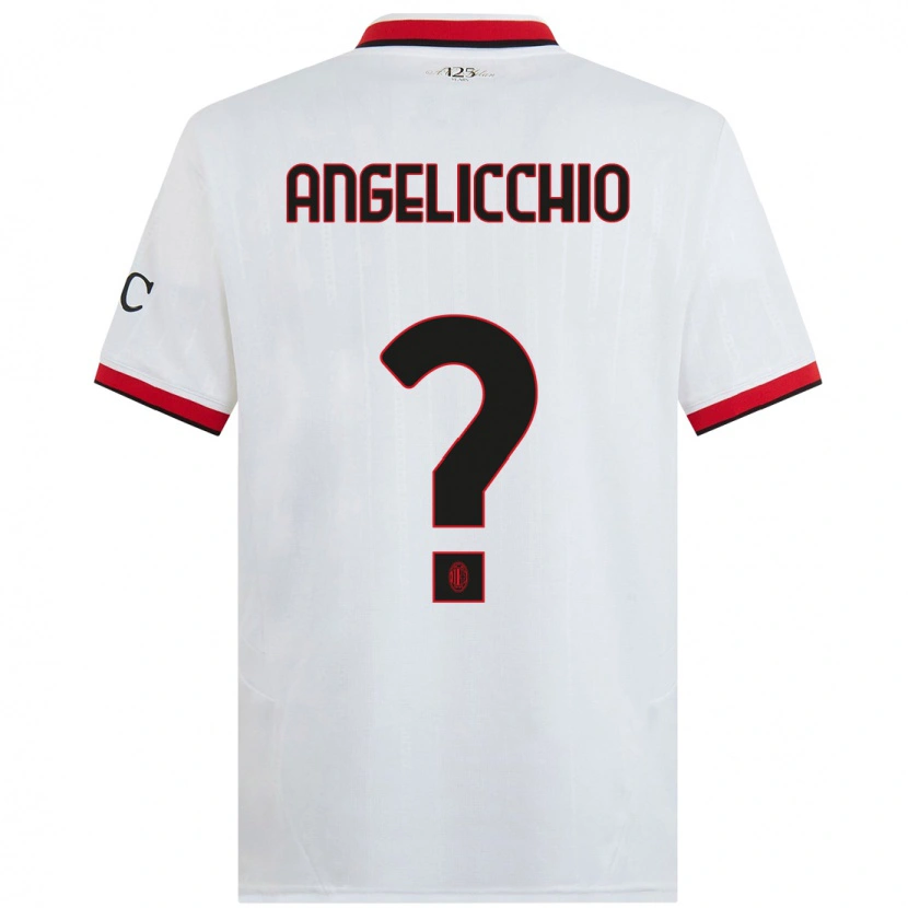 Danxen Kinder Mattia Angelicchio #0 Weiß Schwarz Rot Auswärtstrikot Trikot 2024/25 T-Shirt