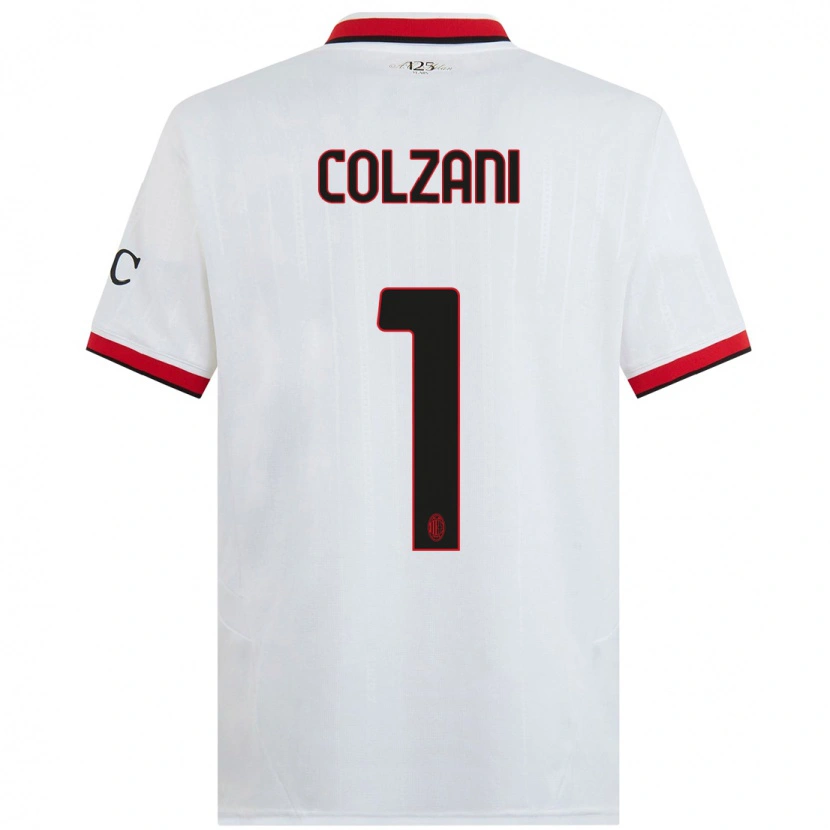 Danxen Kinder Edoardo Colzani #1 Weiß Schwarz Rot Auswärtstrikot Trikot 2024/25 T-Shirt