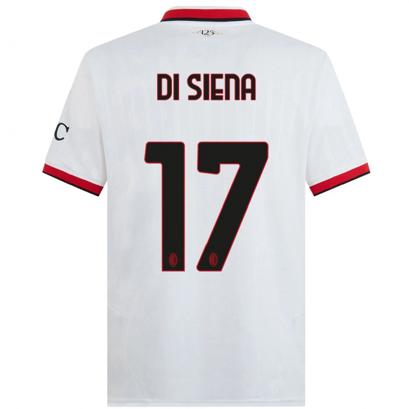 Danxen Kinder Andrea Di Siena #17 Weiß Schwarz Rot Auswärtstrikot Trikot 2024/25 T-Shirt