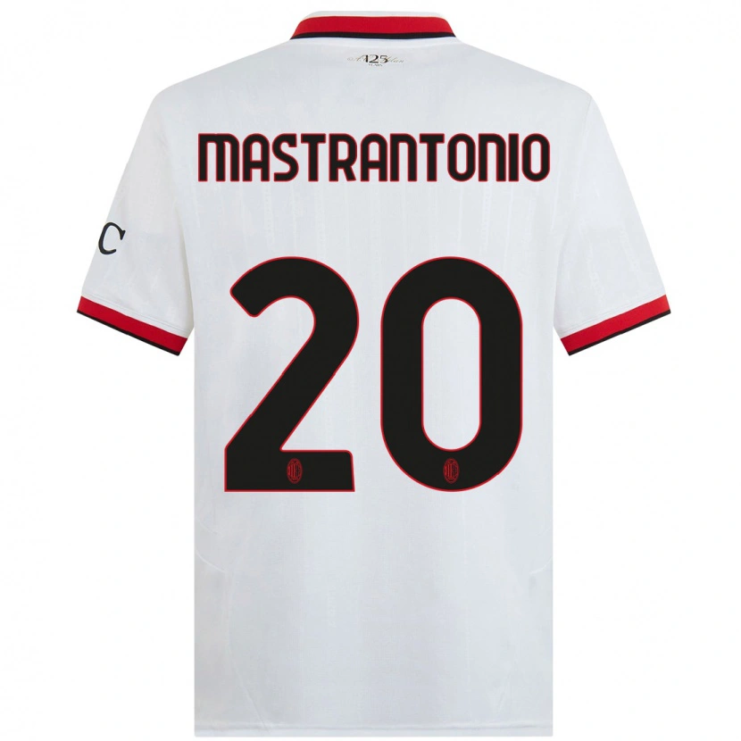 Danxen Kinder Davide Mastrantonio #20 Weiß Schwarz Rot Auswärtstrikot Trikot 2024/25 T-Shirt