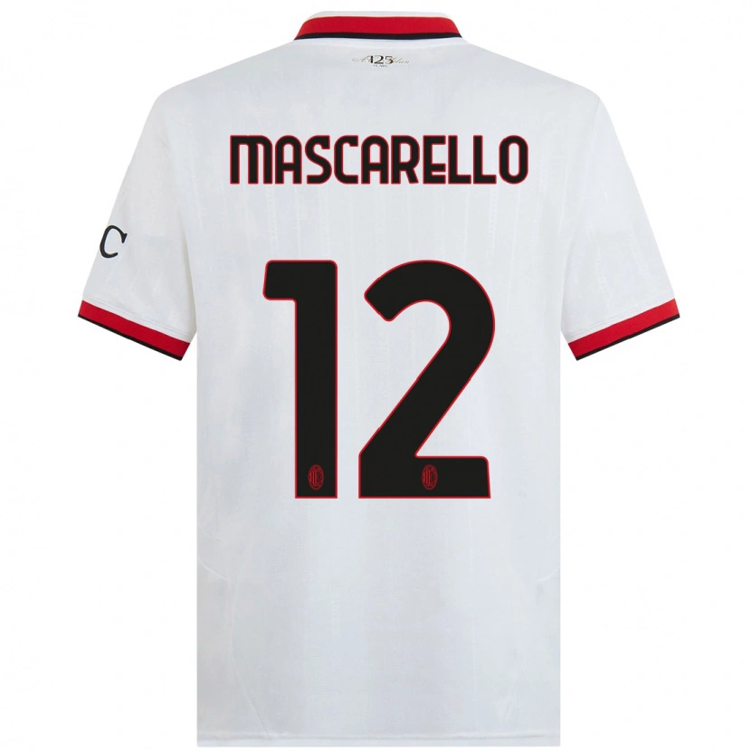 Danxen Kinder Marta Mascarello #12 Weiß Schwarz Rot Auswärtstrikot Trikot 2024/25 T-Shirt