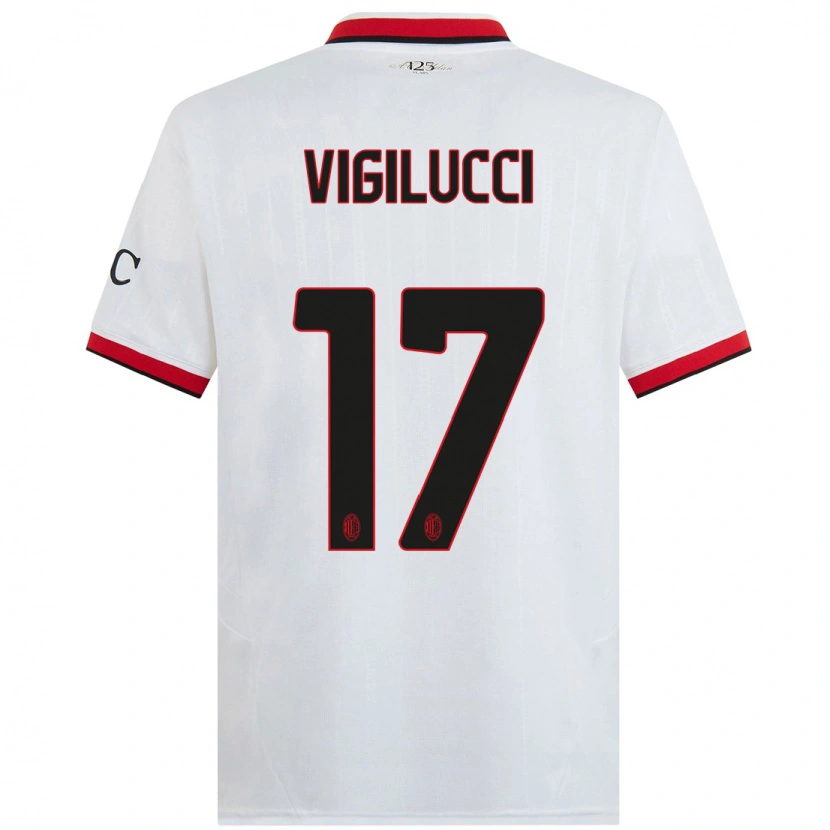 Danxen Kinder Valery Vigilucci #17 Weiß Schwarz Rot Auswärtstrikot Trikot 2024/25 T-Shirt