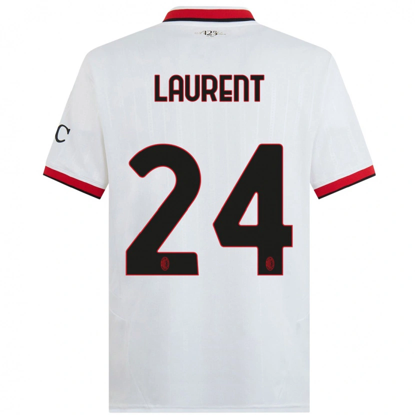 Danxen Kinder Emelyne Laurent #24 Weiß Schwarz Rot Auswärtstrikot Trikot 2024/25 T-Shirt