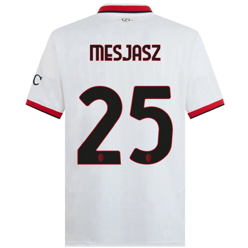 Danxen Kinder Małgorzata Mesjasz #25 Weiß Schwarz Rot Auswärtstrikot Trikot 2024/25 T-Shirt