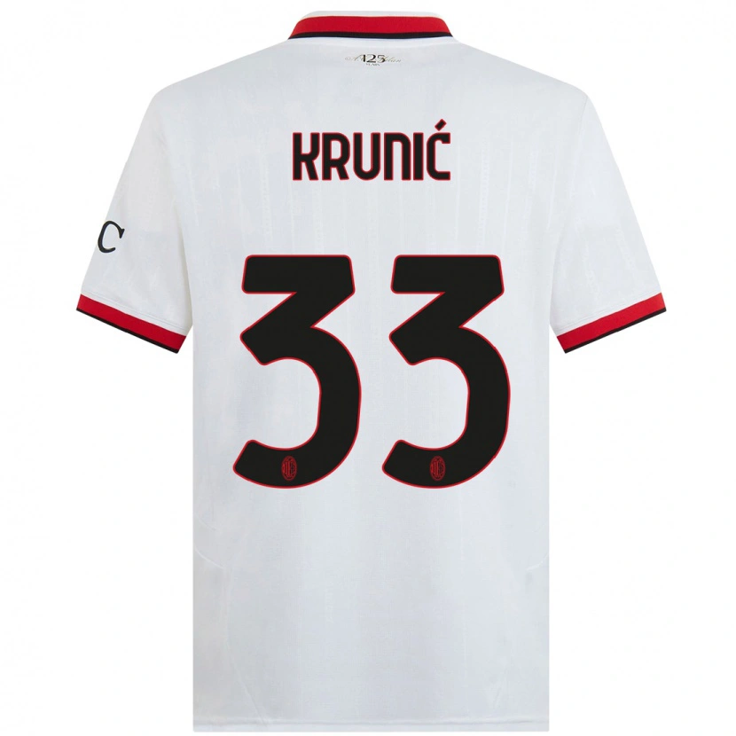 Danxen Kinder Rade Krunic #33 Weiß Schwarz Rot Auswärtstrikot Trikot 2024/25 T-Shirt