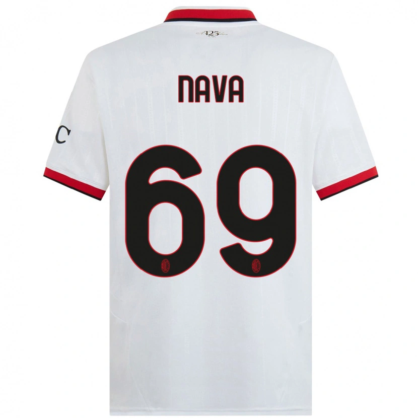 Danxen Kinder Lapo Nava #69 Weiß Schwarz Rot Auswärtstrikot Trikot 2024/25 T-Shirt