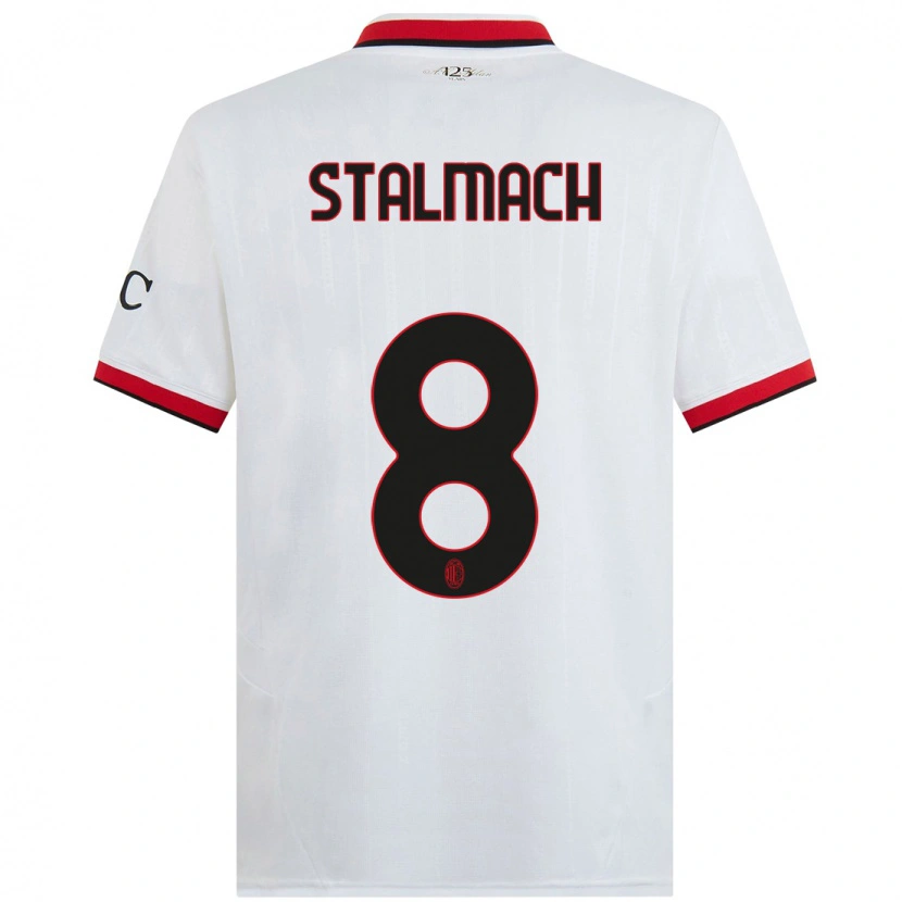 Danxen Kinder Dariusz Stalmach #8 Weiß Schwarz Rot Auswärtstrikot Trikot 2024/25 T-Shirt