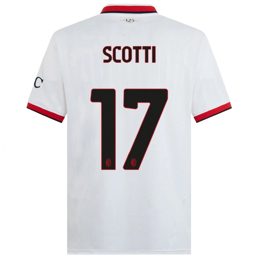 Danxen Kinder Filippo Scotti #17 Weiß Schwarz Rot Auswärtstrikot Trikot 2024/25 T-Shirt