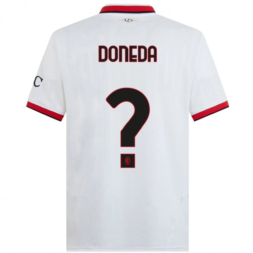 Danxen Kinder Paolo Doneda #0 Weiß Schwarz Rot Auswärtstrikot Trikot 2024/25 T-Shirt