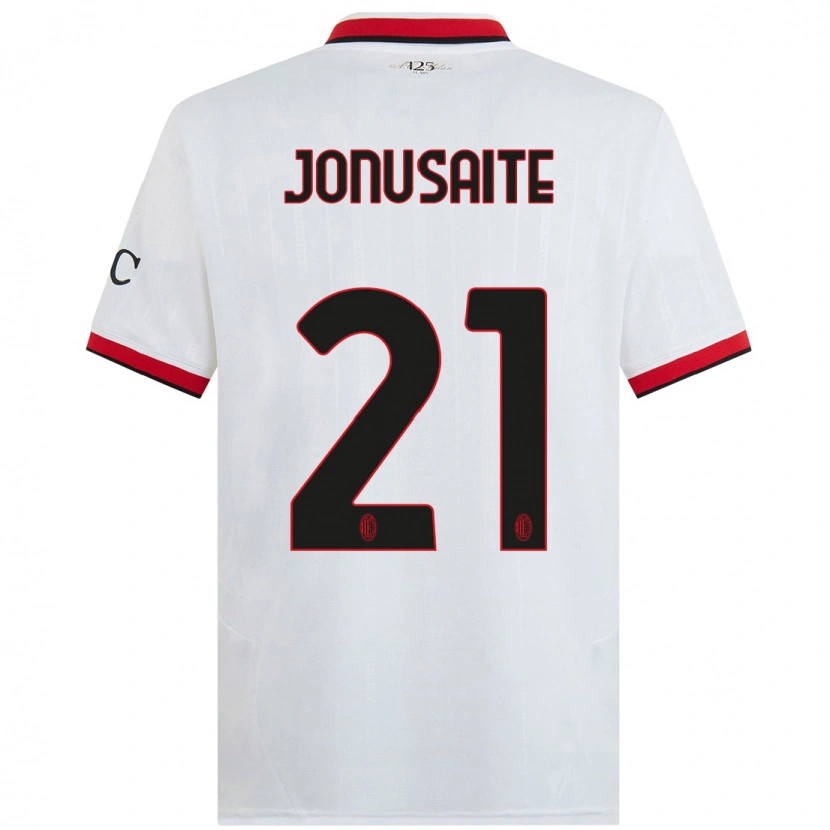 Danxen Kinder Rimante Jonusaite #21 Weiß Schwarz Rot Auswärtstrikot Trikot 2024/25 T-Shirt