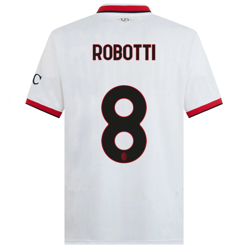 Danxen Kinder Giovanni Robotti #8 Weiß Schwarz Rot Auswärtstrikot Trikot 2024/25 T-Shirt